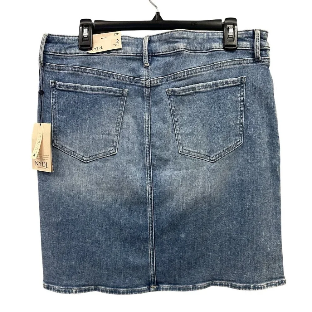 NYDJ Women's Size 12P Quinta 5 Pocket Stretch Denim Jean Skirt Just Above Knee - Picture 2 of 8